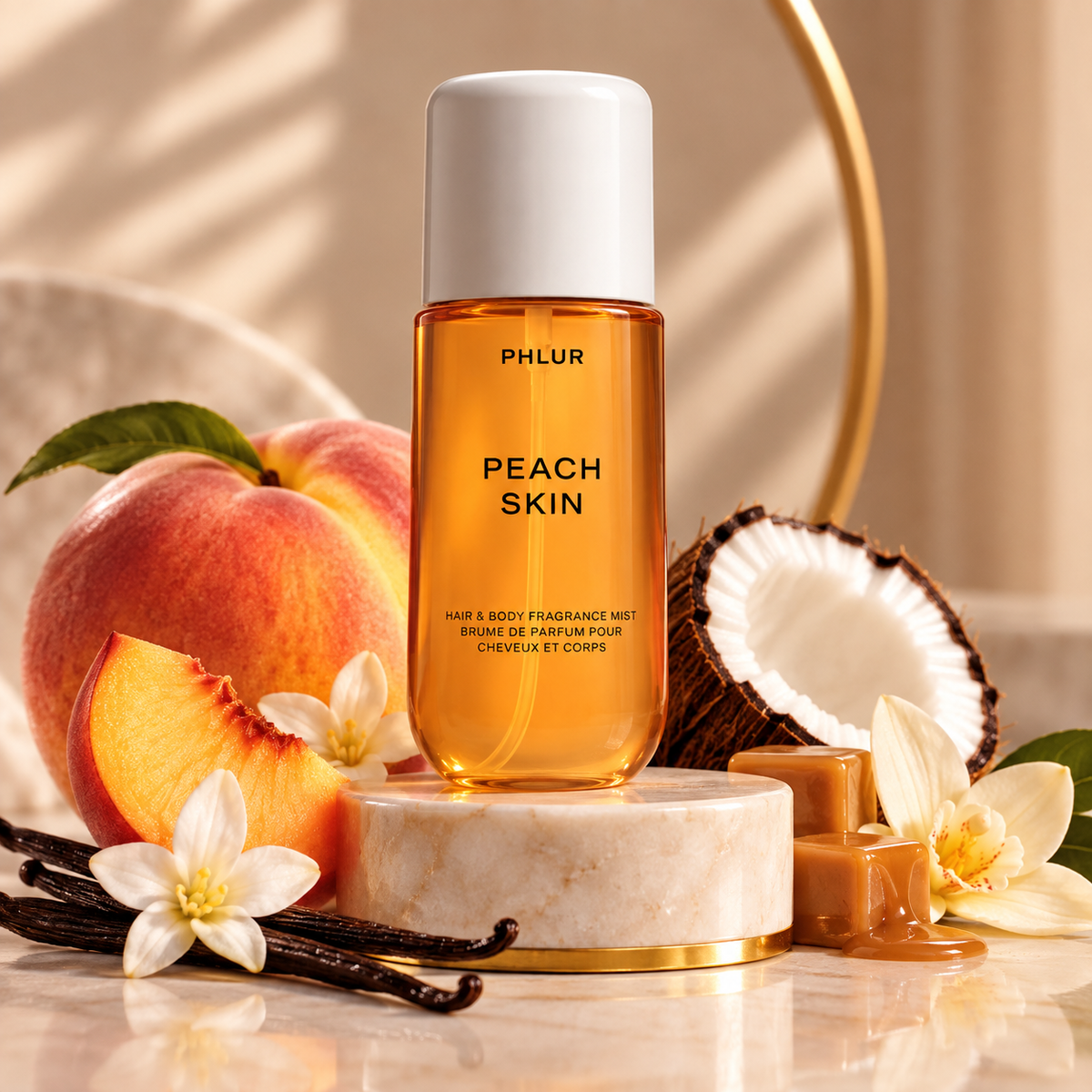 Phlur-Peach Skin Hair & Body Fragrance Mist